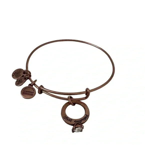 Alex and Ani Women's Just Engaged Bangle Bracelet, Rafaelian Antique Rose - Picture 2 of 4